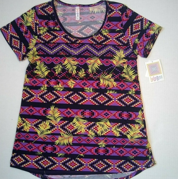 LuLaRoe Classic T Purple Size Small Aztec Pattern - Picture 6 of 7